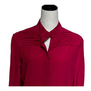 Sophisticate Jonathan Martin Top Womens 12 Pink Red Silk Button Up Y2K NWT